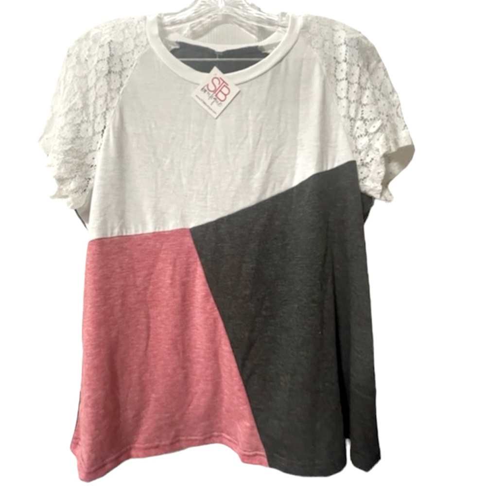 NWT: T-Shirts for Women Scoop Neck Ladies Top Size Large - Picture 2 of 8